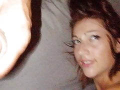 My husband jerks off in front of me while I get fucked